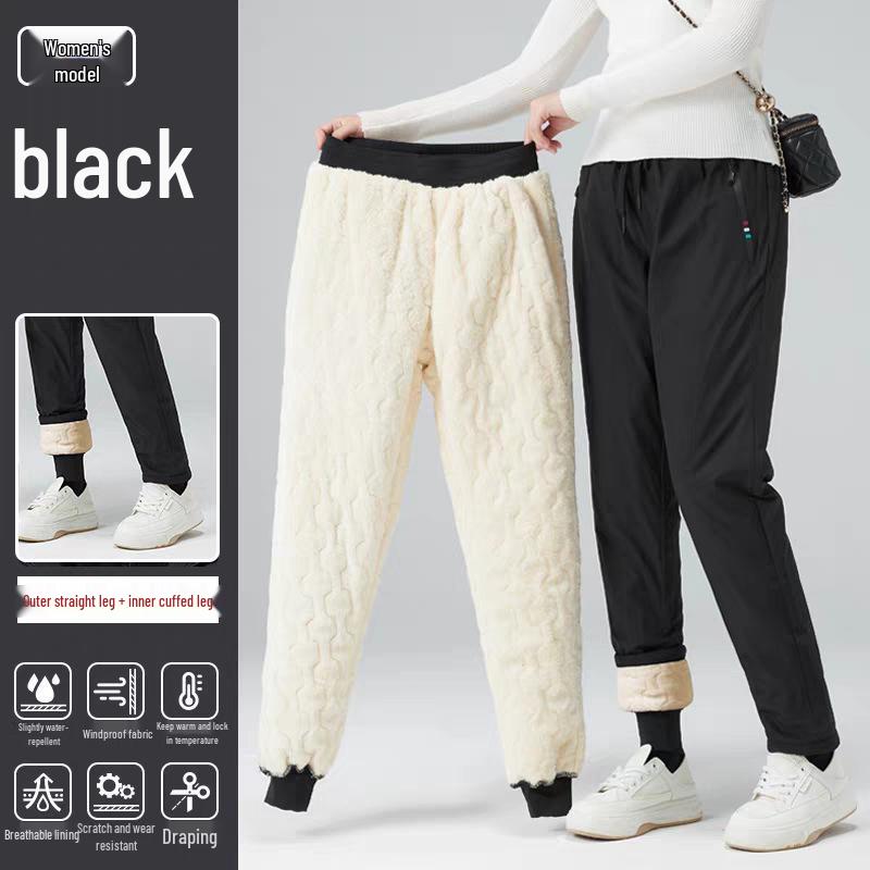 

Мужские зимние штурмовые хлопковые брюки: Northeast Loose Straight из овчины бархата, плотные, теплые, повседневные брюки большого размера 4XL (165-180 jin)