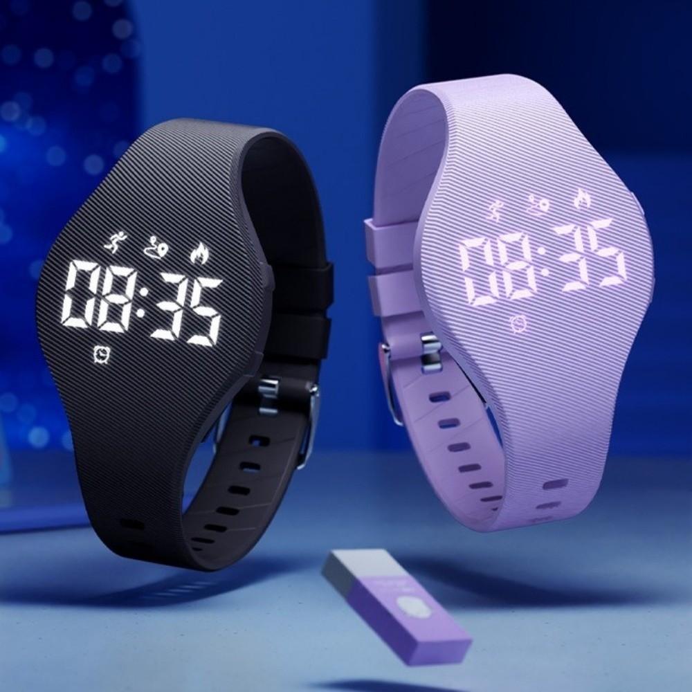 LED Digitales Smart-Silikon-Armband für Kinder mit Lauf-Schrittzähler Stilles Armband Kinder