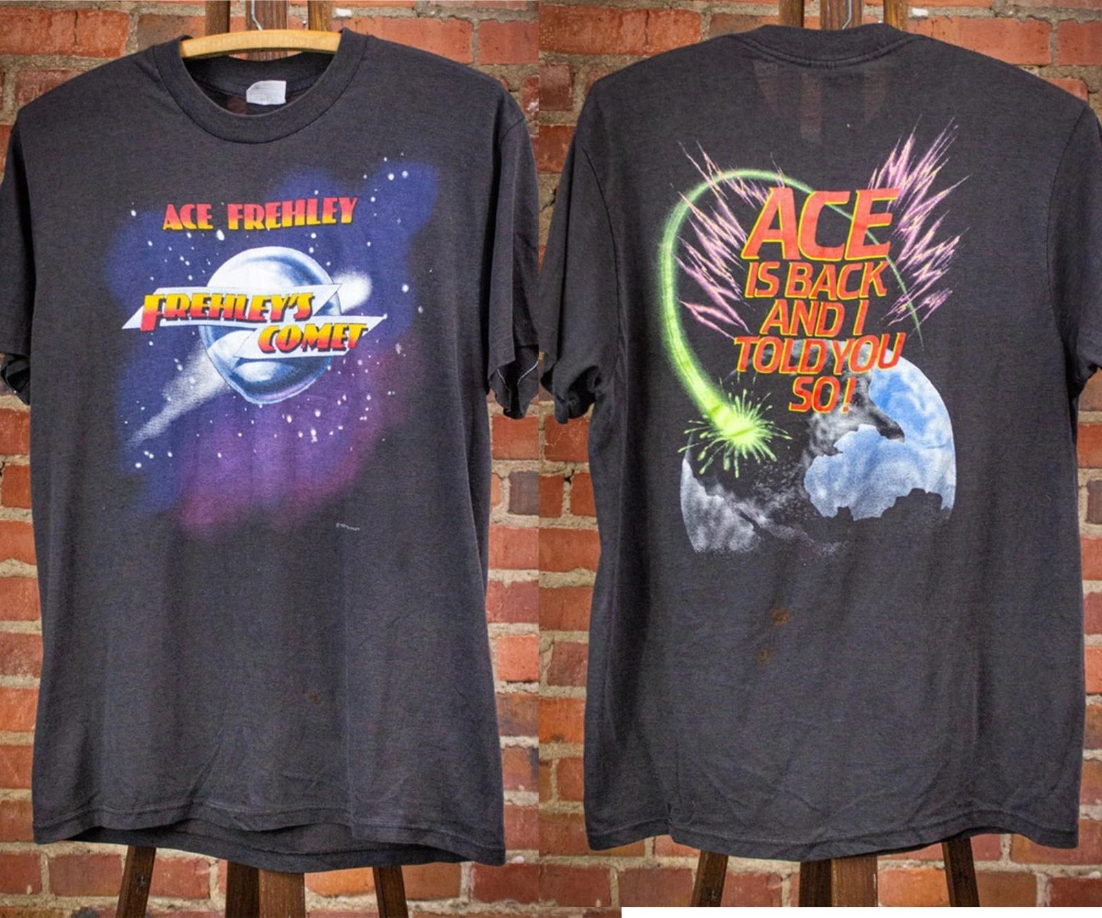 Vintage Ace Frehley Frehley s Comet Ace is Back Concert T Shirt 1987 Black M