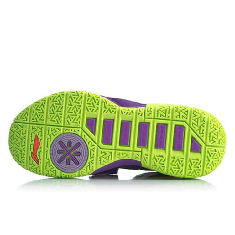 New LiNing All City 7 Non Slip Lightweight Mid Top Basketball Shoes Men's Purple Green ABAP105-3