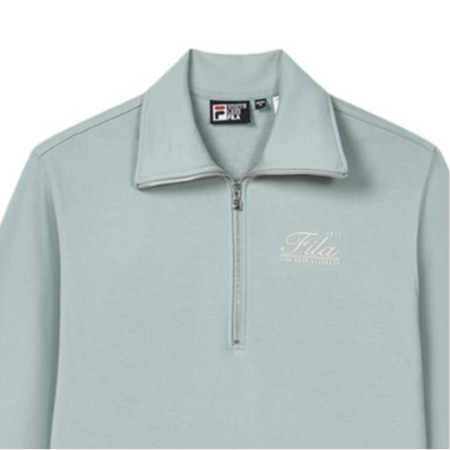 FILA Original Series Fashion American Comfortable Loose Sweatshirt Women sweatshirt Chaos-Grey-Green F11W439212F-GN