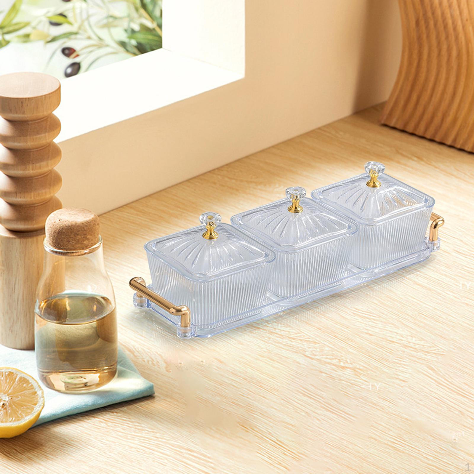 

Акриловый поднос для закусок со съемными отделениями для праздничных сувениров Transparent