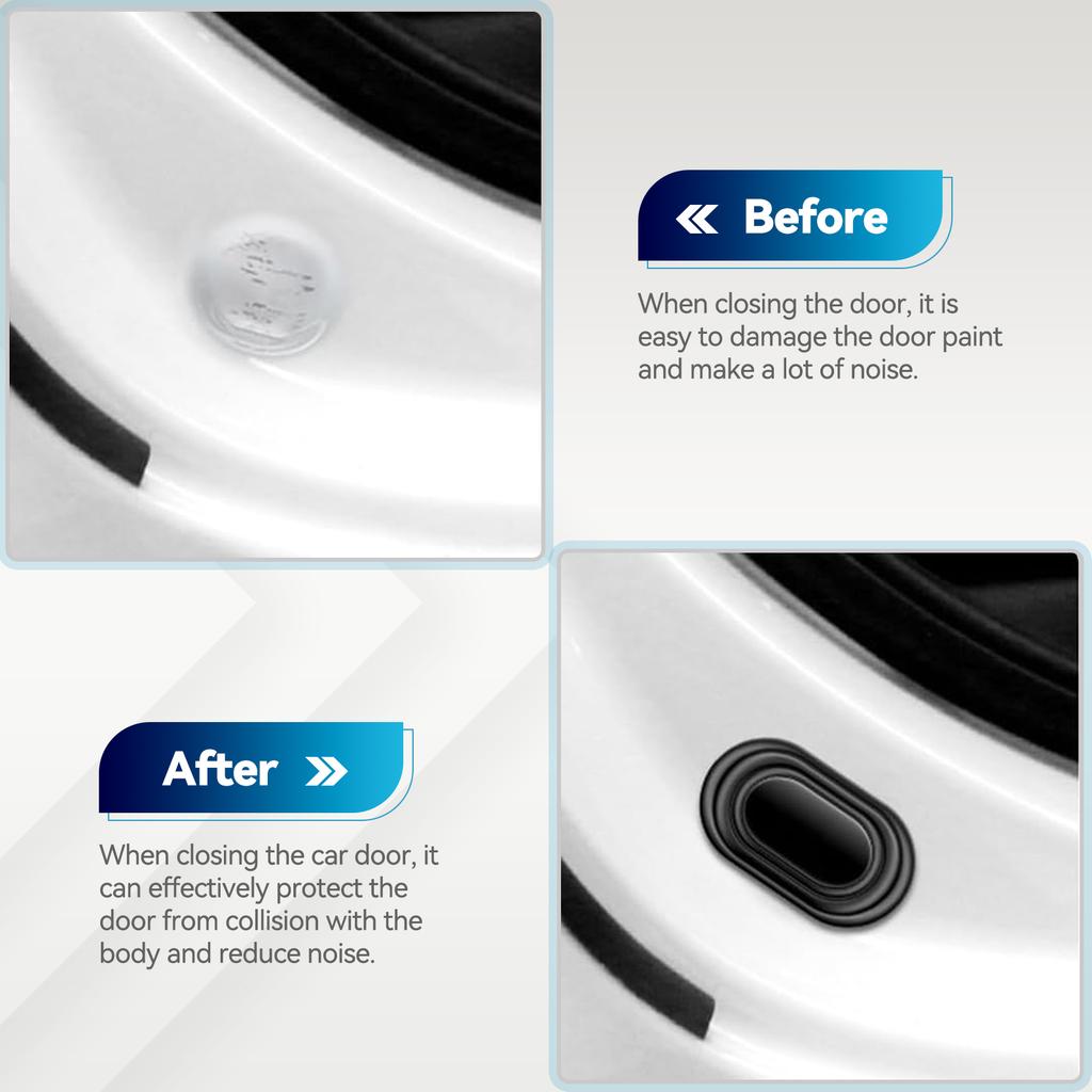 16pcs Car Door Anti-shock Silicone Pad Shock Absorbing Gasket Trunk Sound Insulation Shockproof Thickening Cushion Seal Stickers