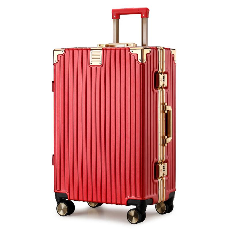 Diston Paul Gold Edge Aluminum Frame Hardside Luggage with Password Lock 20 inches