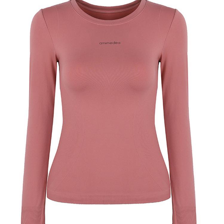 Miki Women's Quick-Dry Long Sleeve Fitted Sports Top for Yoga and Running