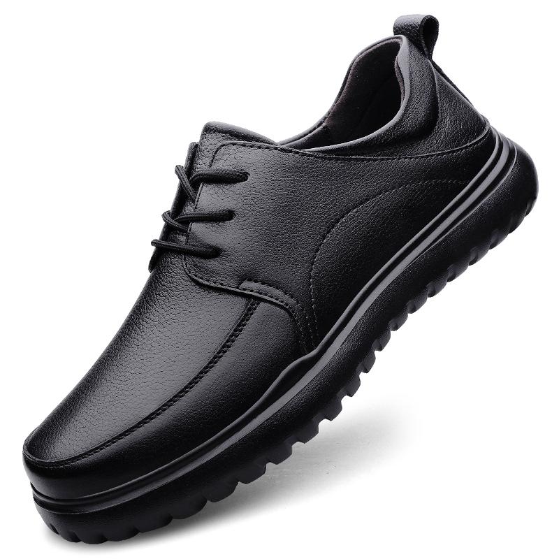 Fashion Luxury Brand Men Genuine Leather Lace Up Shoes Casual Leather Flat Designer Oxfords Shoes Outdoor Soft Sole Comfy Office Shoes