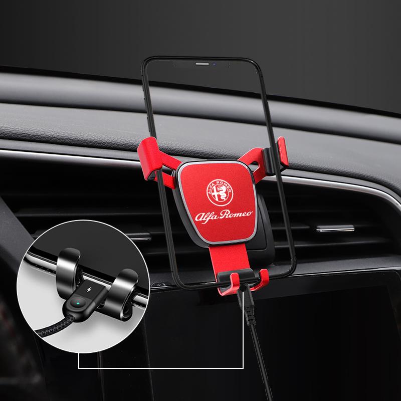 For Alfa Romeo ABS Car Accessories Universal Matte Phone Holder For Alfa Romeo Giulietta GT 159 147 156 Mito Brera Giulia F1 Ste