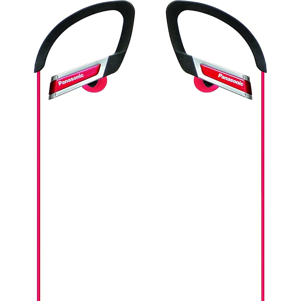 Panasonic In-Ear Headphones, Over-Ear Type, Water-Resistant, Sports Use, Red, RP-HS200-R