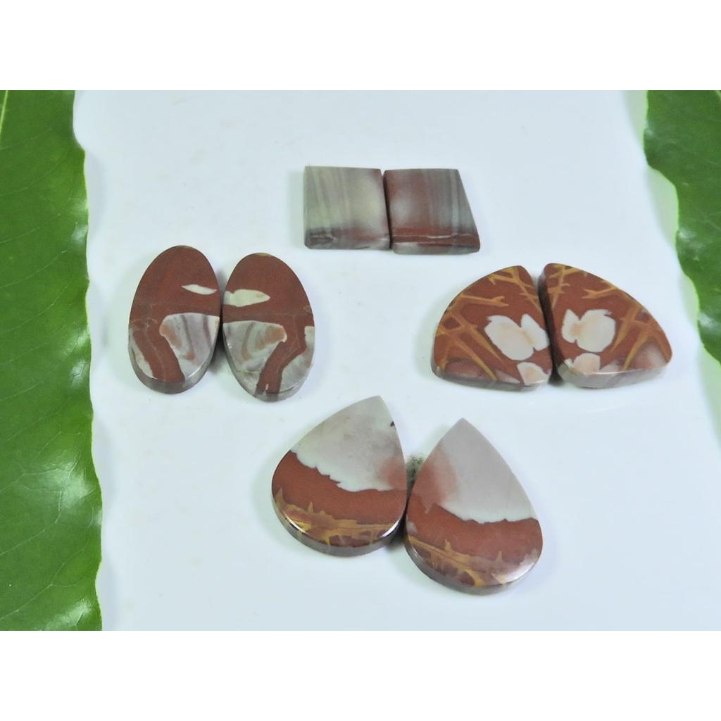 14-24 MM Natural Noreena Jasper Matched Pair Mix Loose Gemstone 4 Pair Lot A-155
