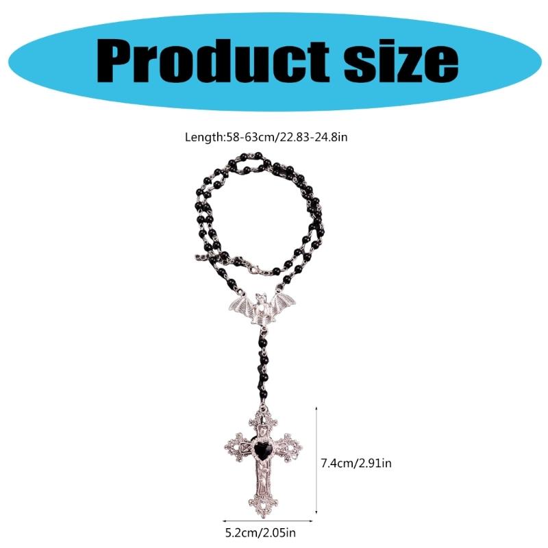 Elegant Beads Necklace Gothic Religious Necklace Pendant Necklace Neck Jewelry Modern Jewelry Present for Man and Women