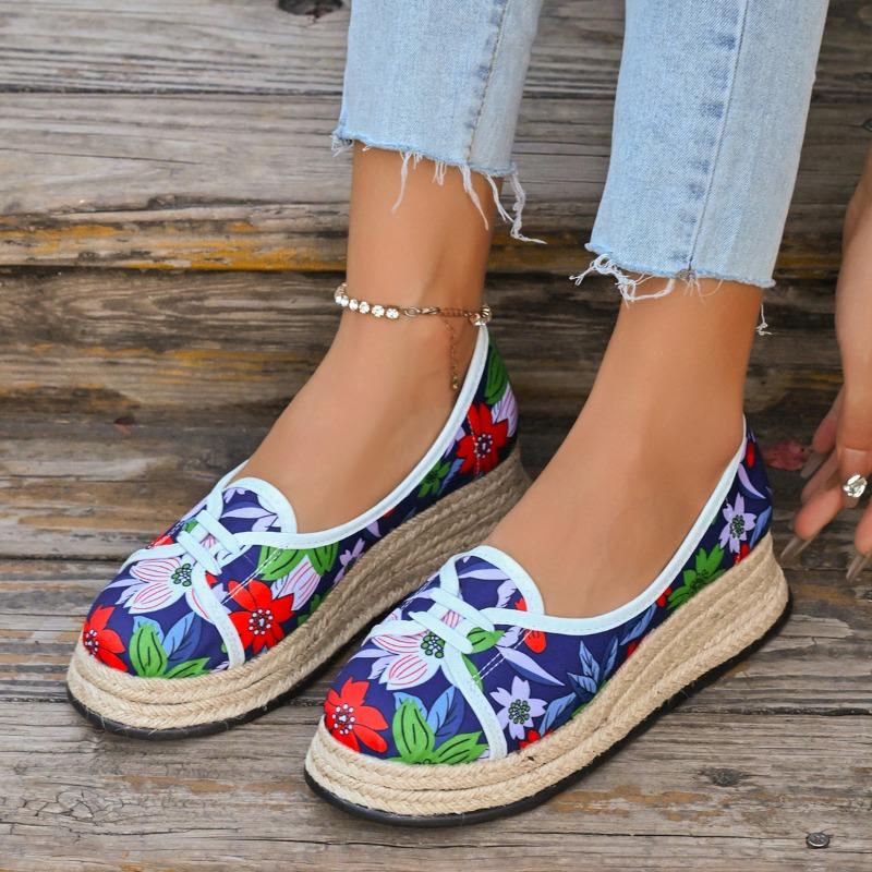 

Модные летние женские 2025 новые тканевые туфли на мягкой подошве дышащие одинарные туфли 43 синий