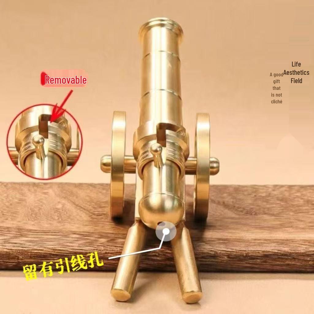 Copper Brass Cannon Mortar Figurine Collectible Toy Gift for Boys, Home & Office Decor.