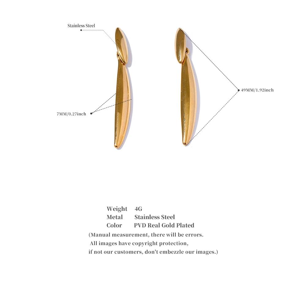Eetit Отличительные длинные геометрические серьги-подвески из нержавеющей стали — фото 3