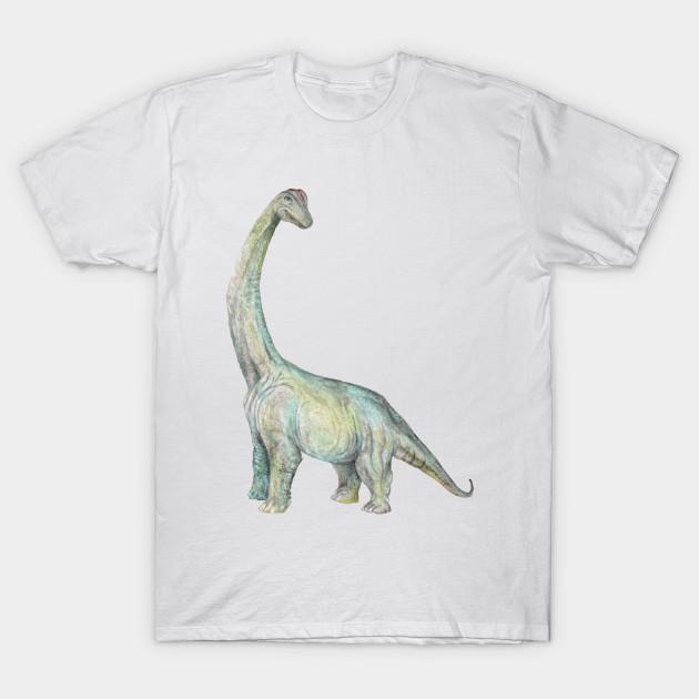 

Men Black Print T-shirt Watercolor Smiling Dinosaur Brachiosaurus No-Cut Transfer Paper Print Cotton Tshirt 3XL белый
