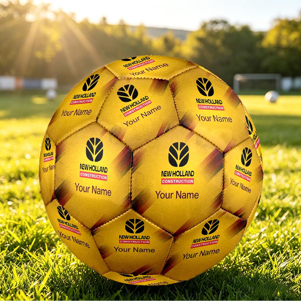 New Holland Size 5 Football, Custom Name Text Personalized Soccer Ball Sport Training Gift