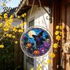 Suncatcher Acrylic Jigsaw Puzzle Suncatcher Stained Glass Style Halloween Skeleton Ghost Stainless Steel