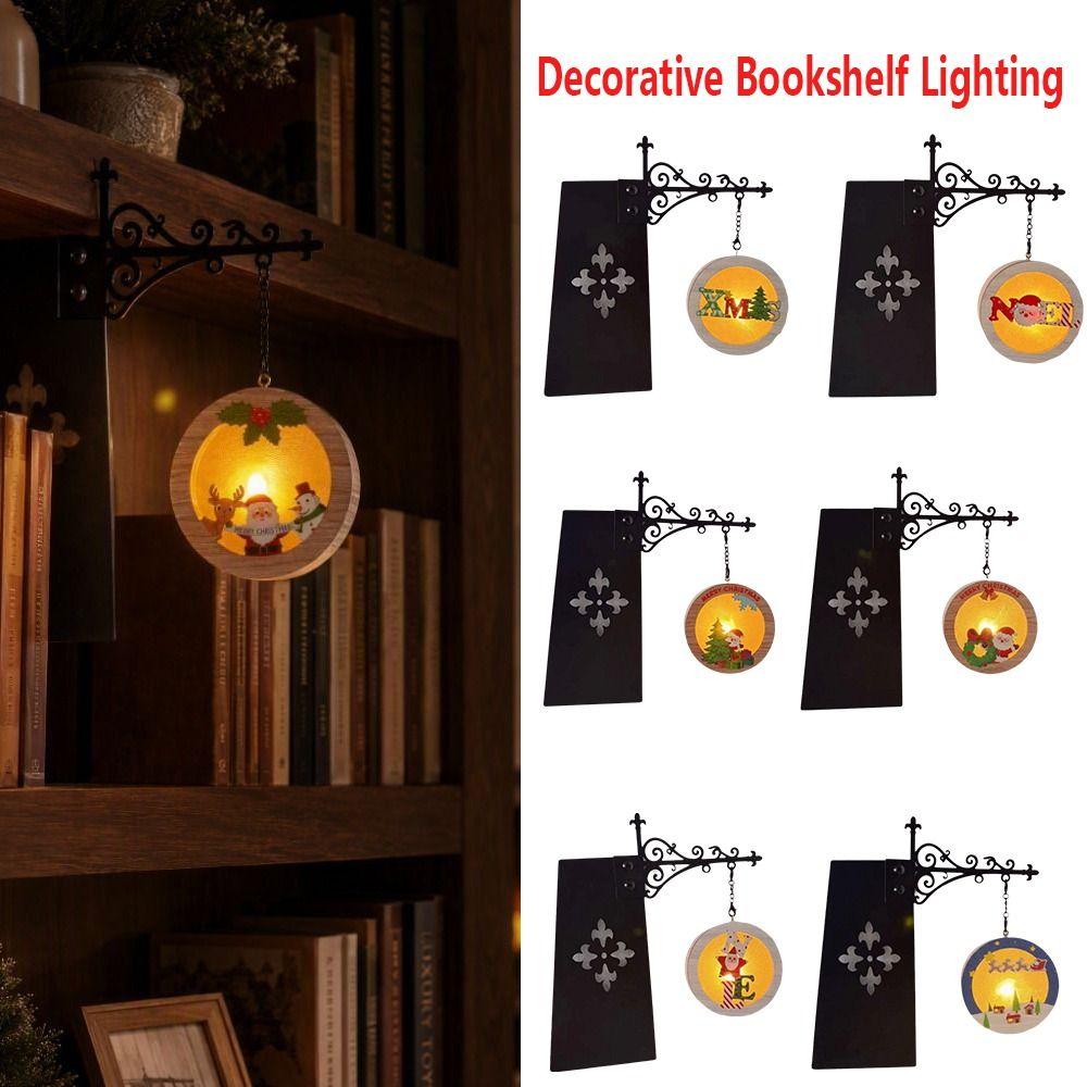 Decorative Bookshelf Lighting Warm Light Christmas Library Lamp Bookshelf Lantern Light Christmas