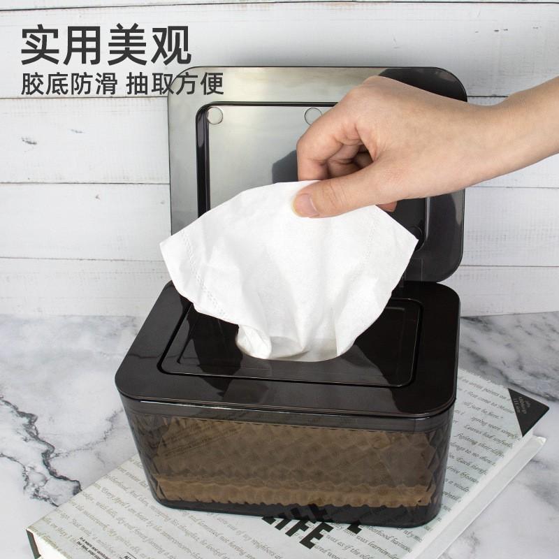 Large Plastic Tissue Box With Lid Home Bathroom Living Room Car Multi-Use Modern Storage Organizer