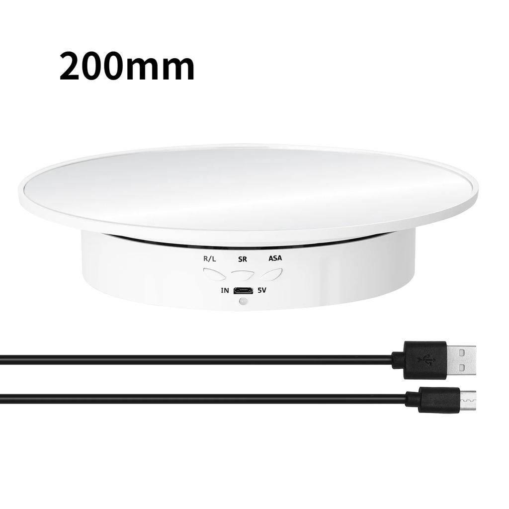 3 Prędkości Elektryczny Obrotowy Stojak Wystawowy Lustro 360 Stopni Talerz Obracany Uchwyt na Biżuterię Bateria do Fotografii Filmowania Rekwizyty