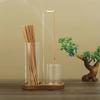 Incense Stick Burner With Stand Glass Holder Wooden Tray For Home Decor Yoga Meditation Aromatherapy Gift Catcher Base