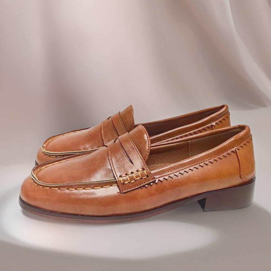 Spring and Autumn Casual Low-heeled Women's Shoes Black PU Yellow-brown Women's Single Shoes Large-size Shoes