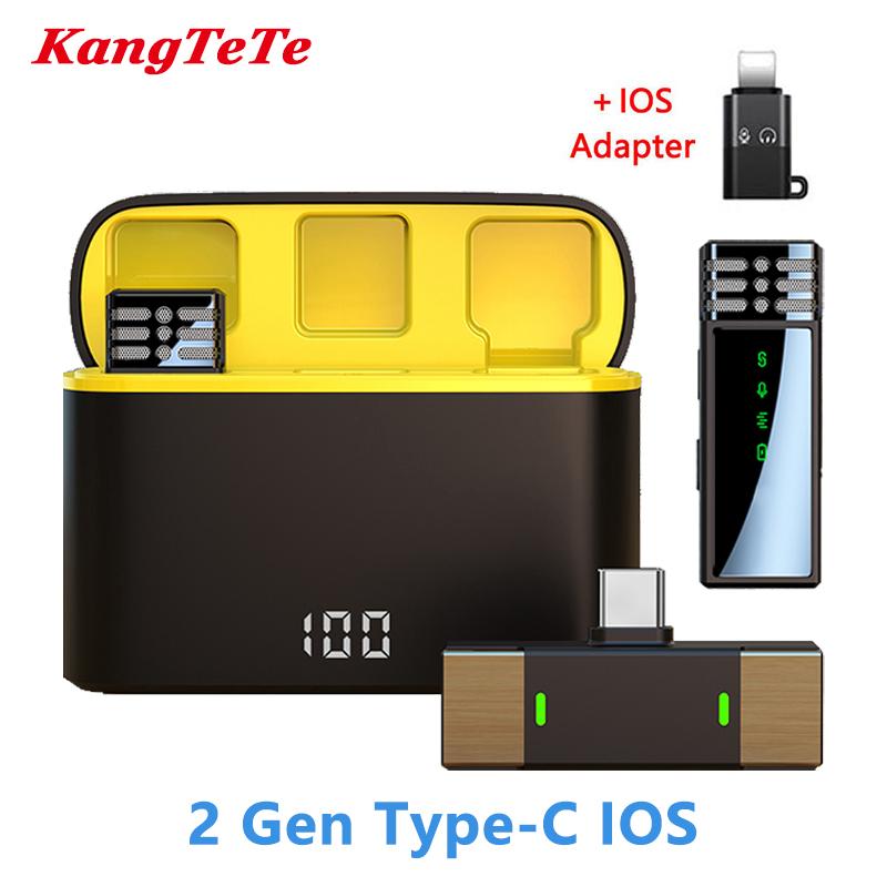 Wireless Lavalier Microphone Noise Reduction Live Interview Mobile Phone Recording for iPhone Type C with Charging Box