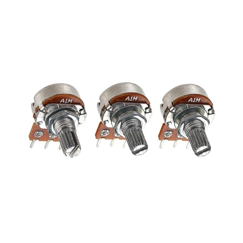 3 Stück A1M Volumen Tonregelung Gitarrenpotentiometer Elektrische Gitarren Regelpotentiometer Gitarrenverstärker Potentiometer Einfach zu bedienen