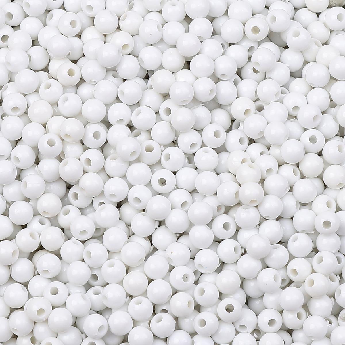 

900 шт. Акриловые бусины Однотонные Круглые Свободные Разделительные бусины для Изготовления Ювелирных Изделий DIY Браслеты Ожерелье белый