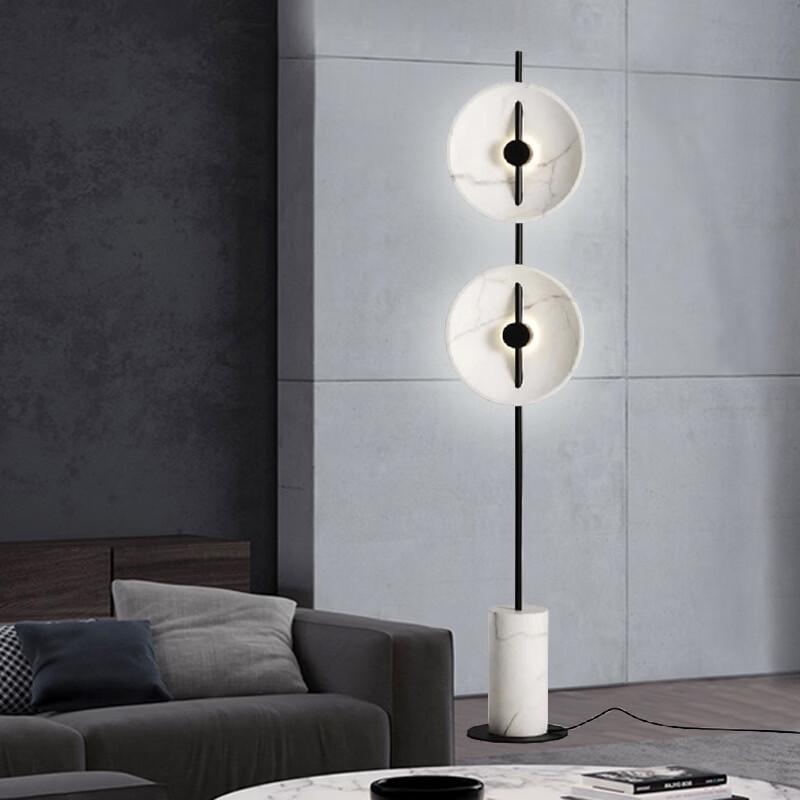 OEING Modern Marble Floor Lamp with Tri-Color Lighting