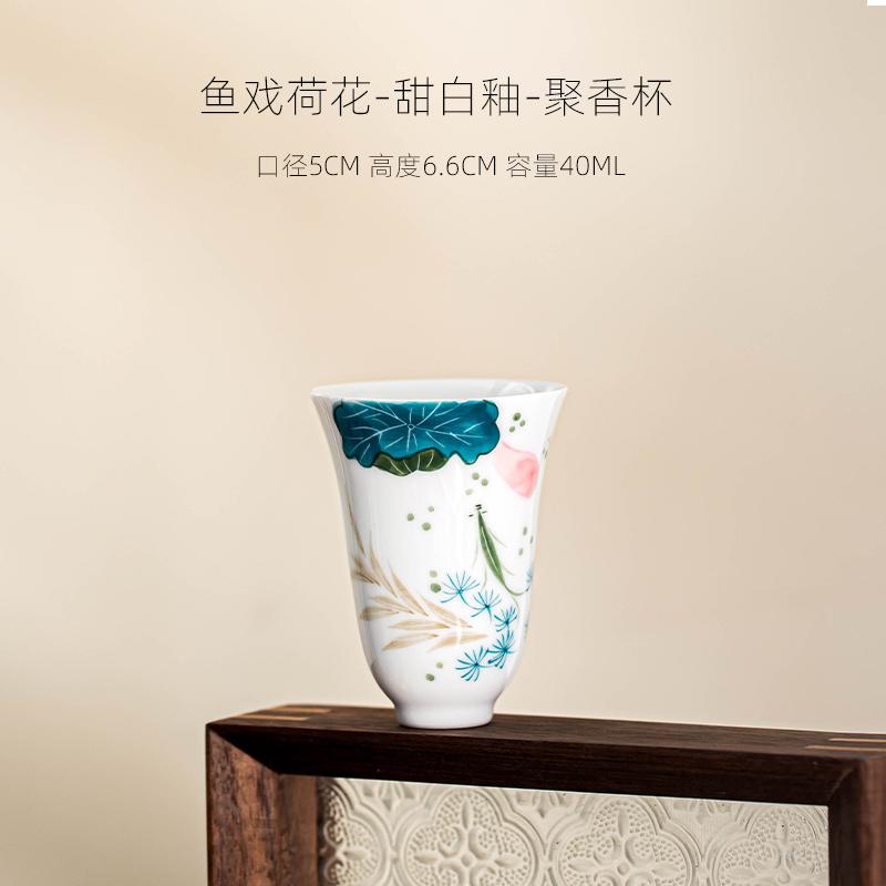 1pcs 50ml Ceramic Fragrance Cup Home Hand-painted Tea Cup Personal Tea Set Chinese Underglaze Colored Cups