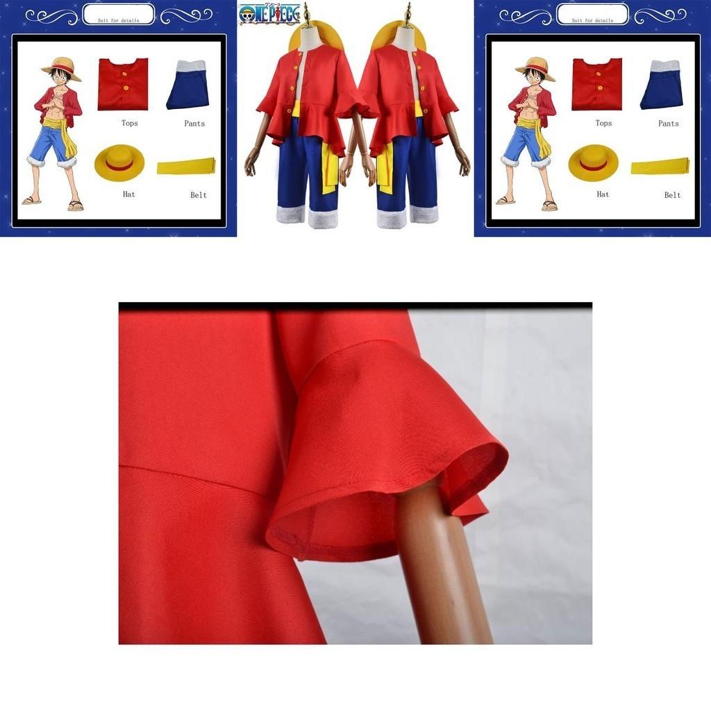Dziecięcy Kostium Cosplay Luffy Nowy Świat Poliestrowy Strój na Halloween