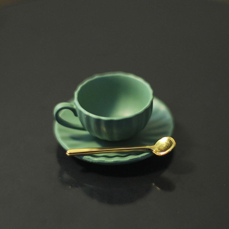 3Pcs/Set 1:12 Dollhouse Mini Furniture Model Diy Access Coffee Cup Saucer Spoon