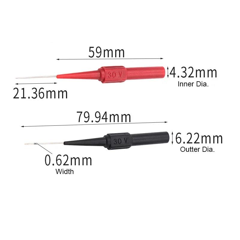 10Pcs 30V Diagnostic Tools Multimeter Test Lead Extention Back Piercing Needle Tip Probes Car Automotive Test Probe Kit 0.7MM Code Readers 4