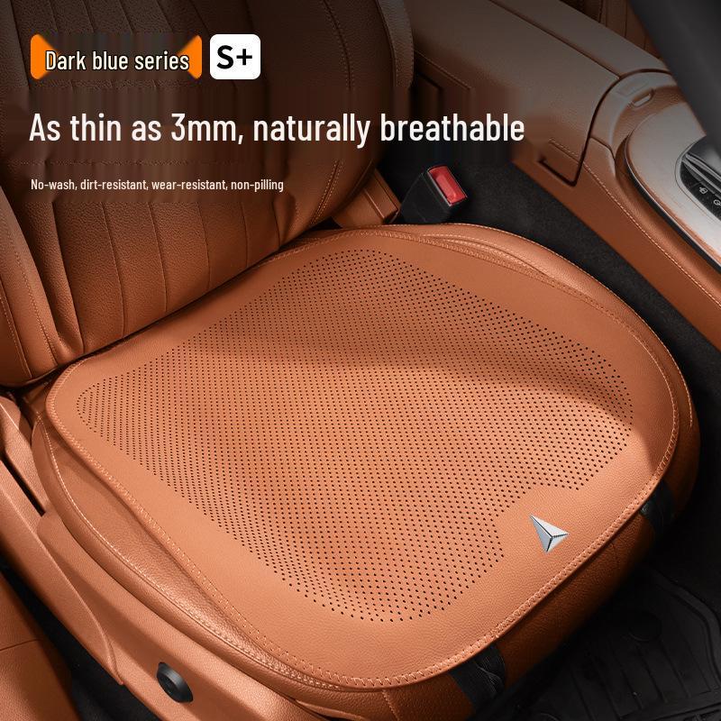 Breathable Semi-Enclosed Perforated Seat Cushion for Dark Blue Cars, Universal for All Seasons