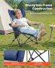 Reclining Camping Chair, 4 Adjustable Positions, Portable Folding Lounger for Adults, Mesh Beach Chair with Headrest & Foot Rest, Supports 220 Lbs,