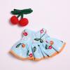 Mini Doll Outfit Cute Plush Sweater Reusable Cotton Elk Coat Cherry Pleated Skirt Hairpin Set for Baby Kid DIY Creative Toy
