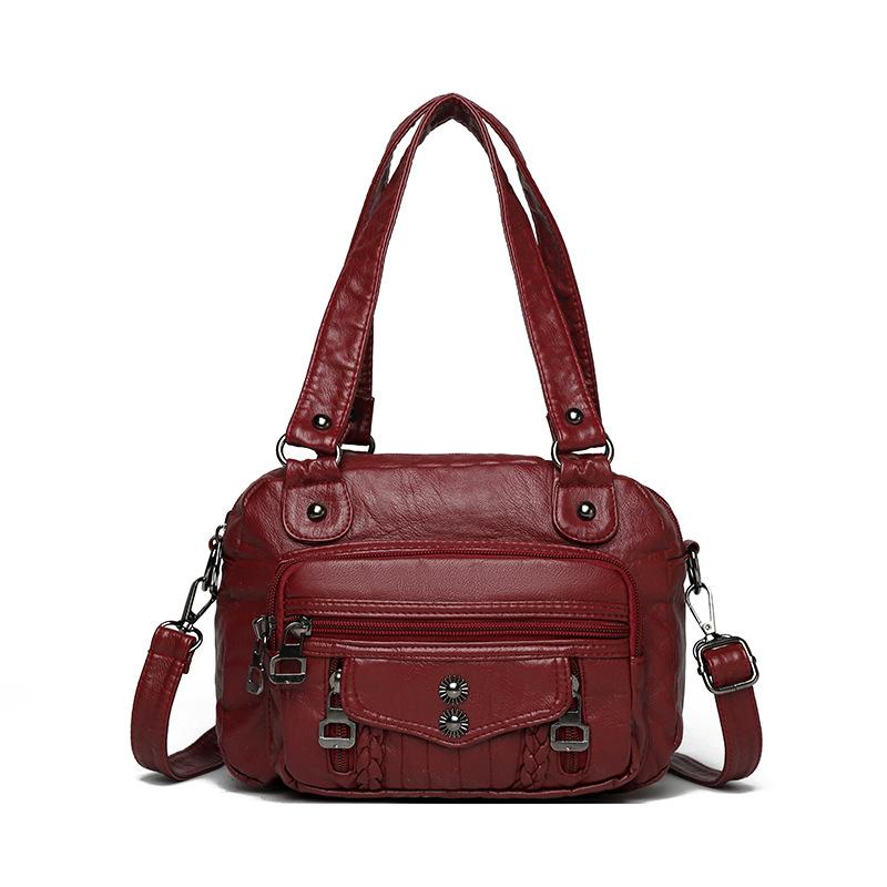 Soft Leather Bag Crossbody Portable Underarm Women's Bag Trendy Handbag New High-end Medium Mother Mobile Phone Bag