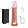 Male Wear Vibrator Penis Sleeve Realistic Penis Enlarger Thicken Cock Ring Sleeve Penis Extender Dildo Adult Sex Toys for Men