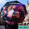 Custom Name KPop Cartoon Umbrella, Foldable Umbrella Suitable for Outdoor Shopping Travel Sports, Exquisite Gift for Family