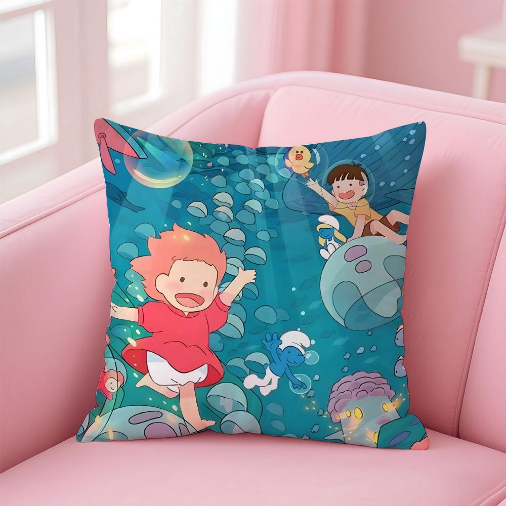 

PPonyo Cushion Cover Pillow Case Soft Friendly Fabric Concealed Zipper 30X30cm