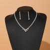 European Fashion Bridal Jewelry: Diamond Tassel Necklace & Earring Set