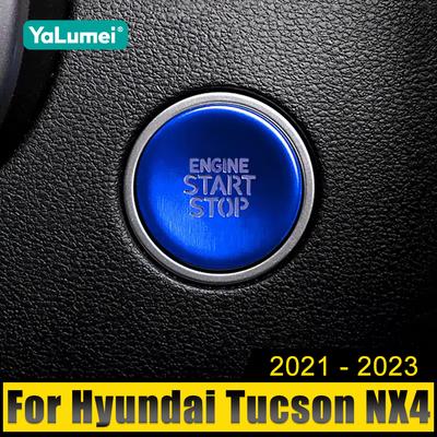Für Hyundai Tucson NX4 2021 2022 2023 Hybrid N Linie Auto Motor Push Start Stop Taste Abdeckung Trim Aufkleber Zubehör