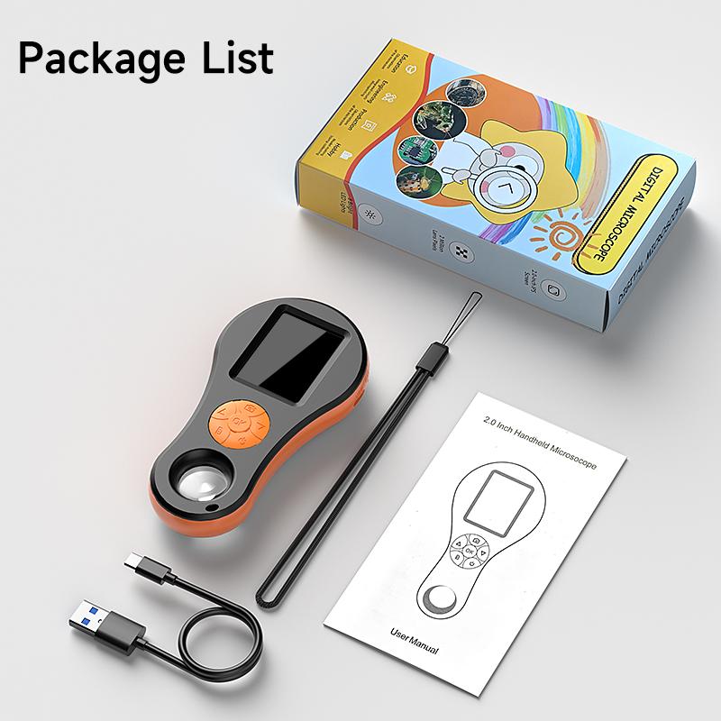 

2.0 Handheld Mignifying Glass IPS Digital Magnifier HD 1080P 500X Portable Microscope for Electronics Repair Check Jewelry T57 without TF Card
