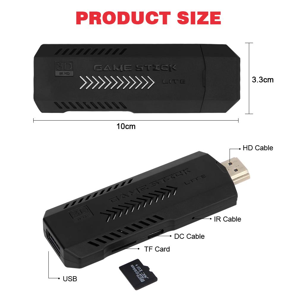 X2 Plus 4K Game Stick, 10000+ 3D Classic Games Wireless TV Game Console