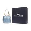 Coach 23 Frill Print Drawstring Canvas And Leather Tote Shoulder Crossbody Bag Medium Women Bags White Denim-Blue C4693-B4SUX