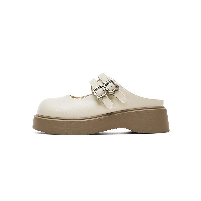 Augustine Baotou Slippers New Autumn Platform Half-tow Mary Jane Single Shoes