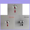 Gothic Baroque Ruby Crystal Necklace With Winged Pendant For Women
