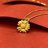 Vietnamese Rose Gold Sunflower Pendant Necklace - Copper Gold Plated Daisy Style