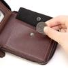Korean Style Men's Retro Short Wallet - Patchwork Card Holder with Zippered Coin Purse and Driver's License Document Bag.