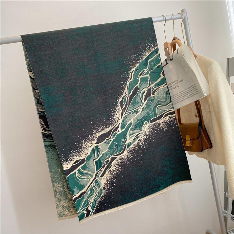 

Новый зеленый шарф зимний офисный обогреватель кондиционер шаль элегантный шарф из искусственного кашемира поставка 180x65cm зелёный